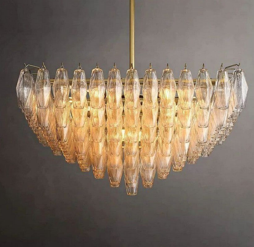 Chara Clear Glass Square Chandelier 32"