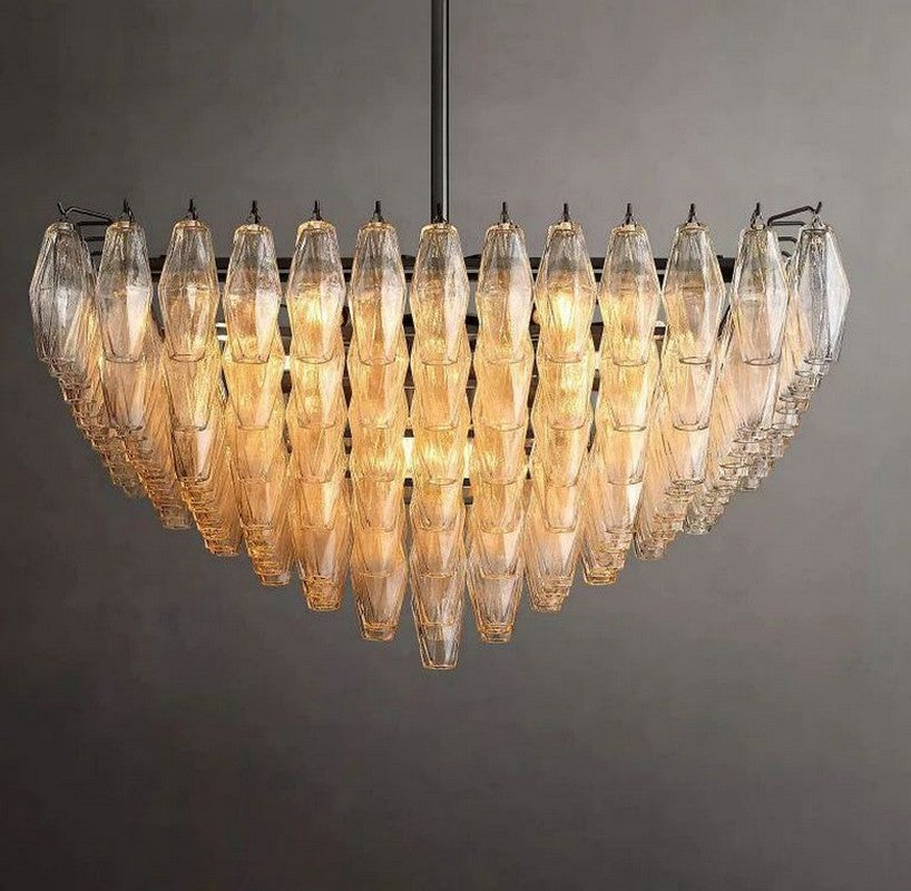 Chara Clear Glass Square Chandelier 32"