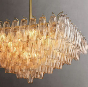 Chara Clear Glass Square Chandelier 32"