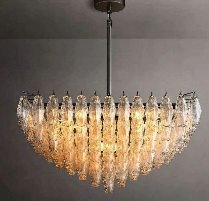 Chara Clear Glass Square Chandelier 32"