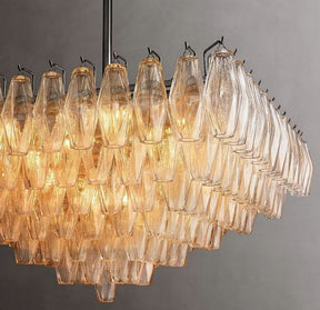 Chara Clear Glass Square Chandelier 32"