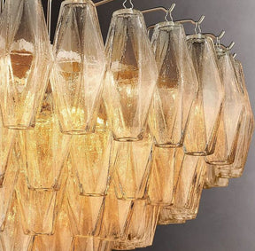 Chara Clear Glass Tiered Round Chandelier 37"