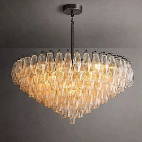 Chara Clear Glass Tiered Round Chandelier 37"