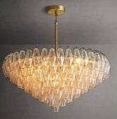 Chara Clear Glass Tiered Round Chandelier 37"