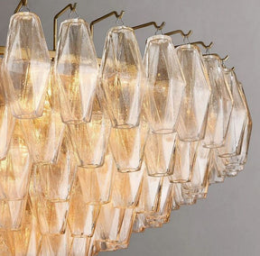 Chara Clear Glass Tiered Round Chandelier 37"