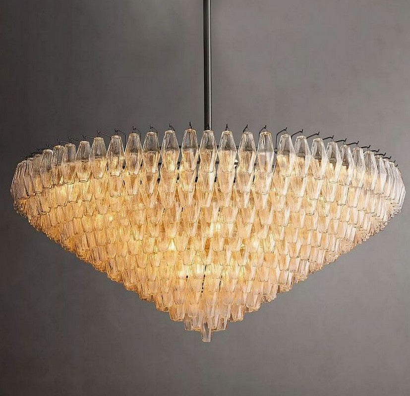 Chara Clear Glass Tiered Round Chandelier 62"