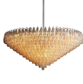 Chara Clear Glass Tiered Round Chandelier 62"