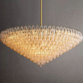 Chara Clear Glass Tiered Round Chandelier 62"