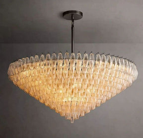 Chara Clear Glass Tiered Round Chandelier 62"