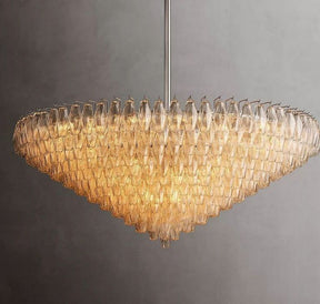 Chara Clear Glass Tiered Round Chandelier 62"