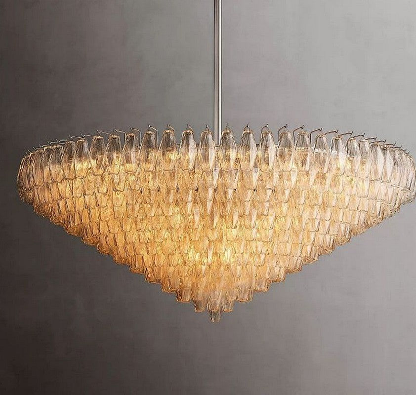 Chara Clear Glass Tiered Round Chandelier 62"