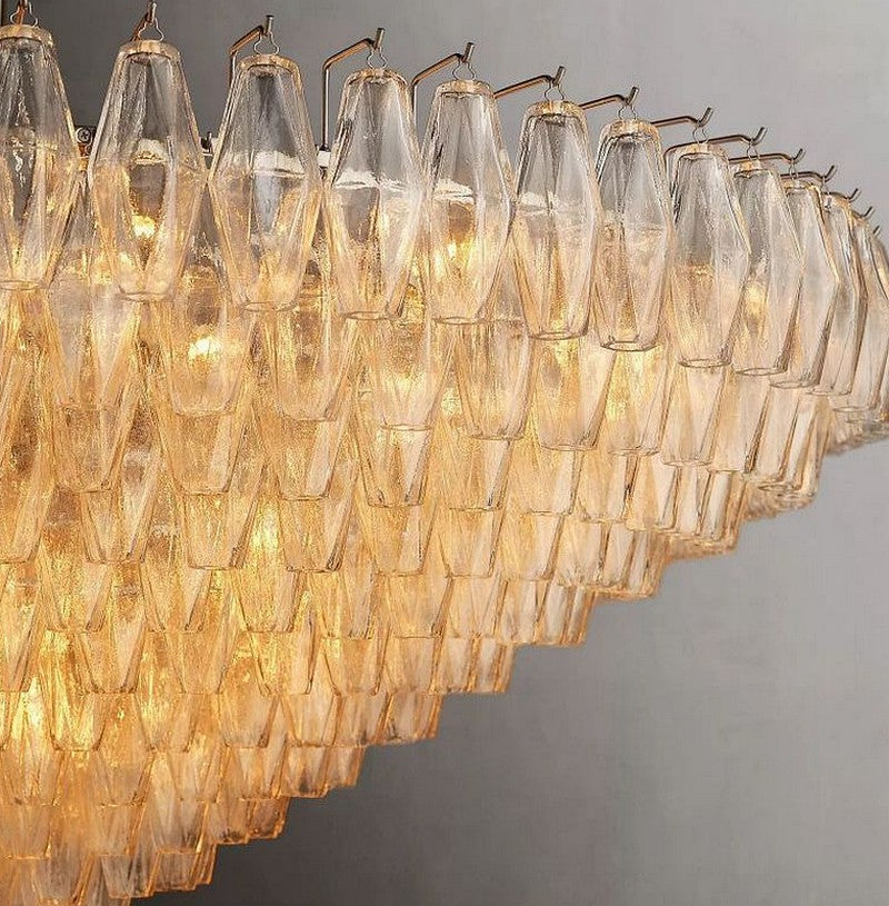 Chara Clear Glass Tiered Round Chandelier 62"