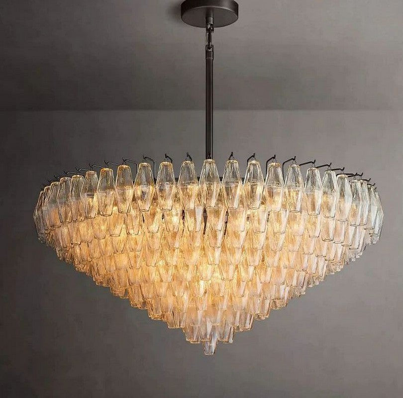 Elegant Glass Pendant Light for High Ceiling Chandelier 47" | LuminexHome