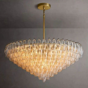 Elegant Glass Pendant Light for High Ceiling Chandelier 47" | LuminexHome