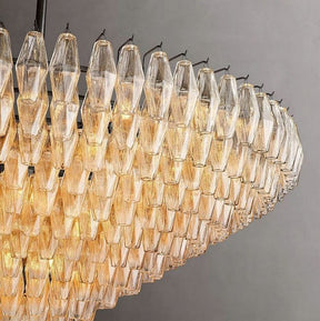 Chara Clear Glass Tiered Round Chandelier 62"