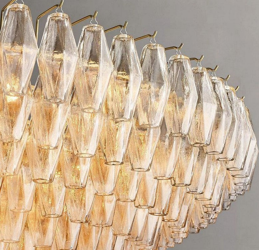 Chara Clear Glass Tiered Round Chandelier 62"