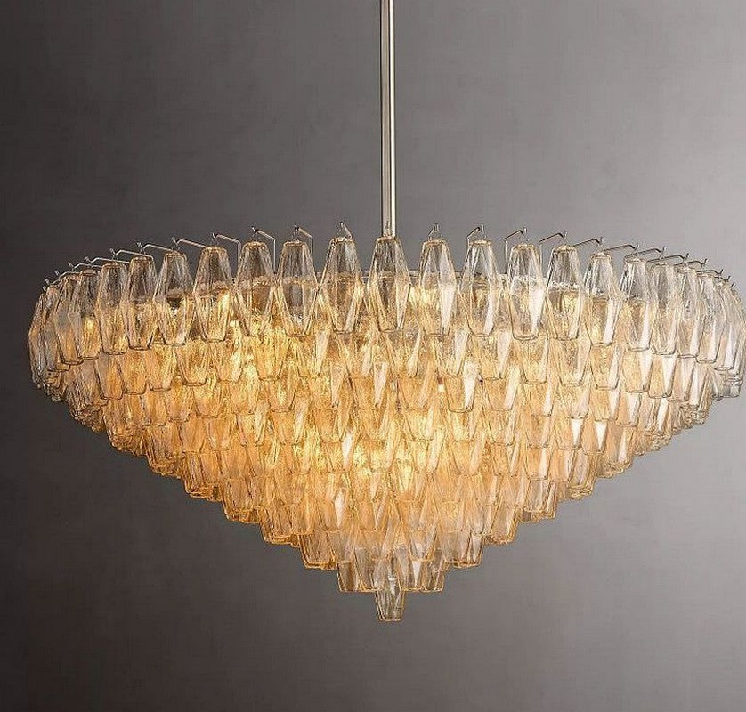 Elegant Glass Pendant Light for High Ceiling Chandelier 47" | LuminexHome