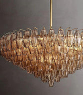 Chara Handblown Smoke Glass Tiered Round Chandelier 37"