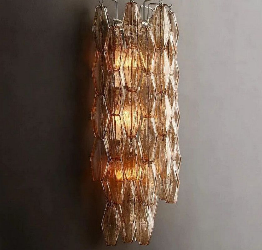 Chara Smoke Glass Grand Wall Sconce