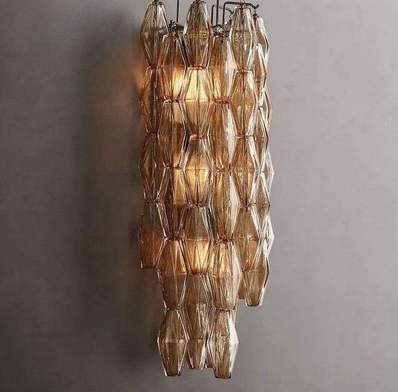 Chara Smoke Glass Grand Wall Sconce