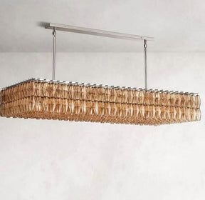 Chara Smoke Glass Rectangular Chandelier 74"