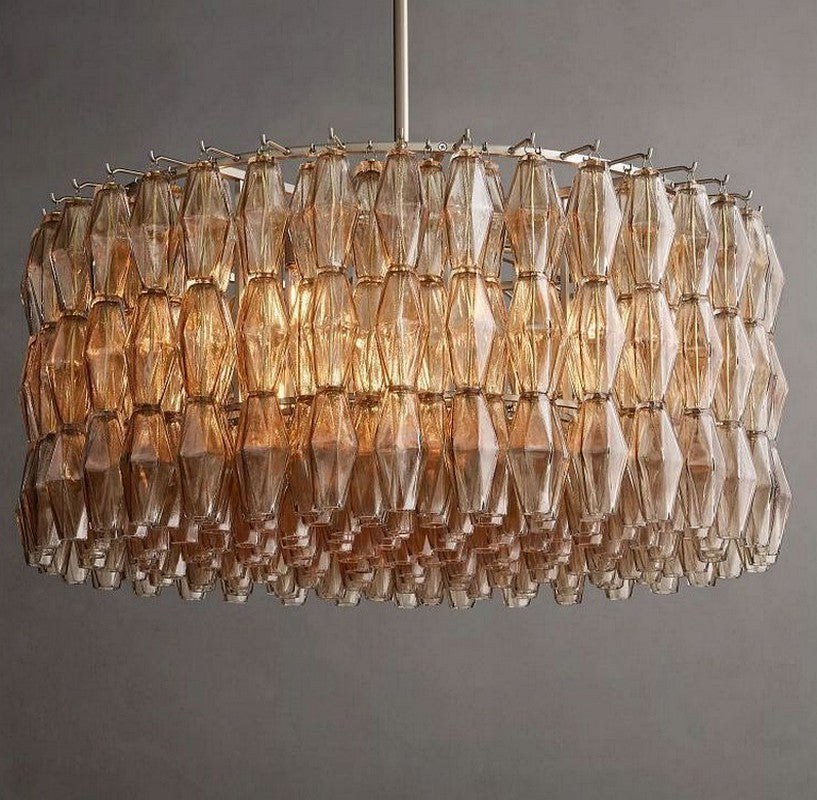 Chara Smoke Glass Round Chandelier 37"