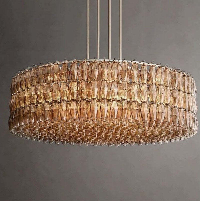 Chara Smoke Glass Round Chandelier 62"