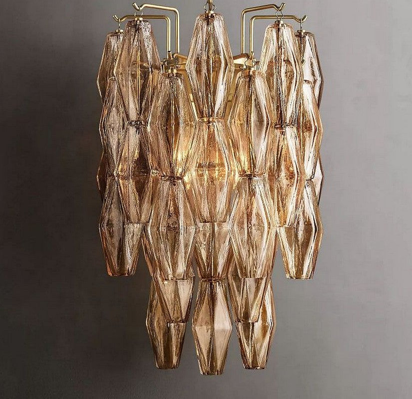 Chara Smoke Glass Short Wall Sconce