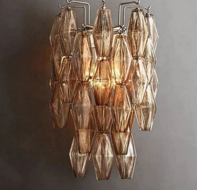 Chara Smoke Glass Short Wall Sconce