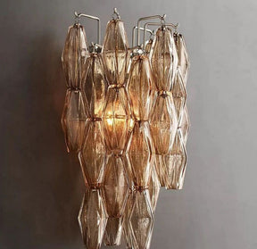 Chara Smoke Glass Short Wall Sconce