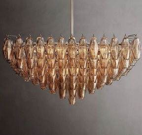 Chara Smoke Glass Square Chandelier 32"