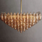 Chara Smoke Glass Square Chandelier 32"