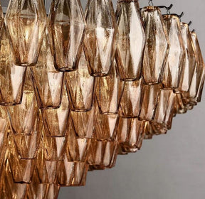 Chara Smoke Glass Tiered Round Chandelier 47"