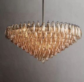 Chara Smoke Glass Tiered Round Chandelier 47"