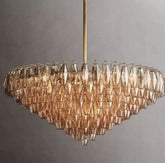 Chara Smoke Glass Tiered Round Chandelier 47"