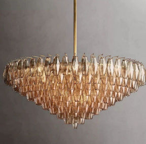 Chara Smoke Glass Tiered Round Chandelier 47"