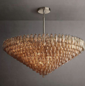 Chara Smoke Glass Tiered Round Chandelier 62"