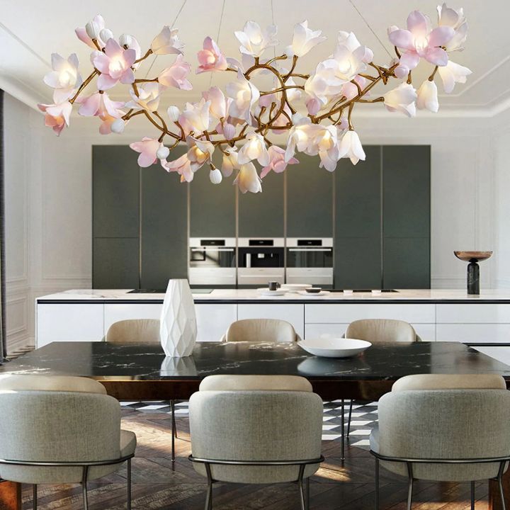 Circular Blossom Ceramic Chandelier