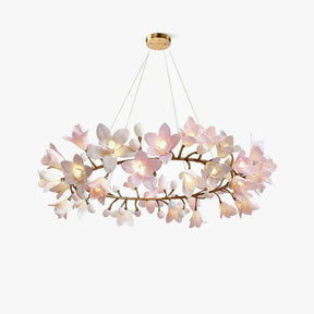 Circular Blossom Ceramic Chandelier