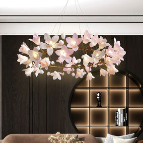 Circular Blossom Ceramic Chandelier