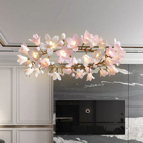 Circular Blossom Ceramic Chandelier