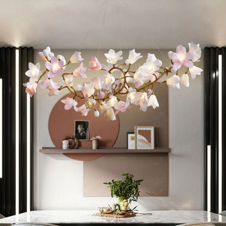 Circular Blossom Ceramic Chandelier