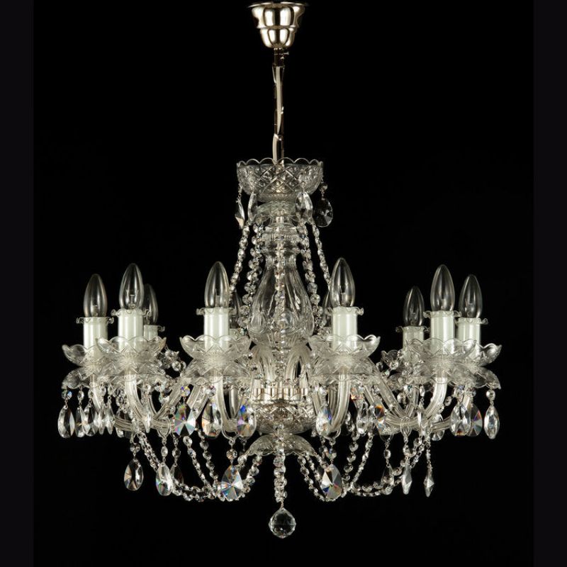 Classical De Luxe 10 Light Crystal Glass Chandelier