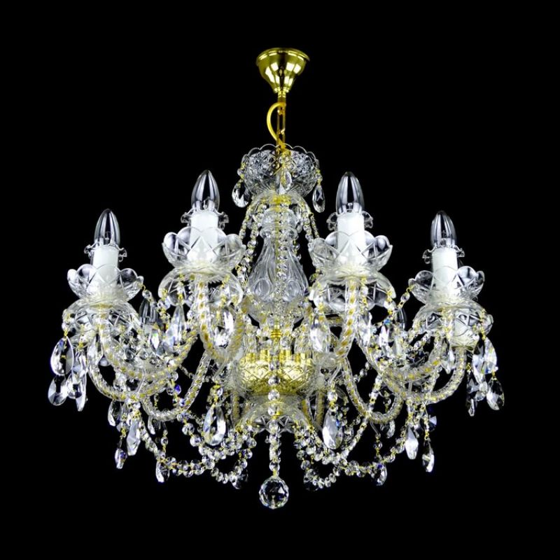 Classical De Luxe 10 Light Crystal Glass Chandelier