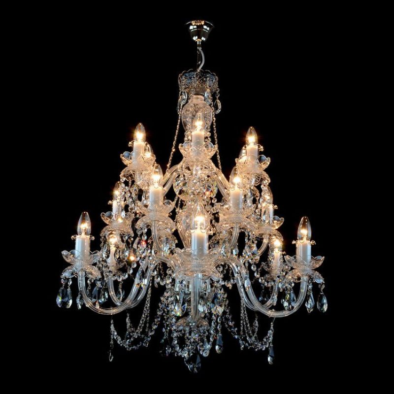 Classical De Luxe 18 Light Crystal Glass Chandelier