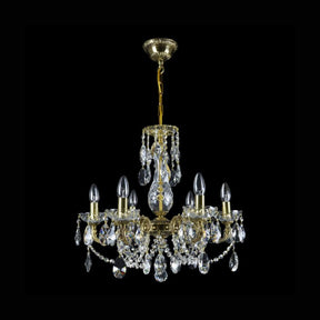 Classical Neptune 6 Light Brass Crystal Glass Chandelier