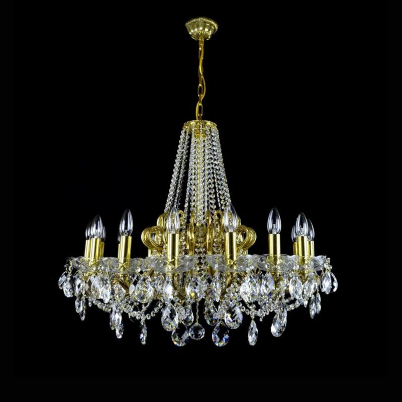 Classical Taurus 16 Light Brass Crystal Glass Chandelier