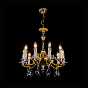 Classical Vera 10 Light Brass Crystal Chandelier