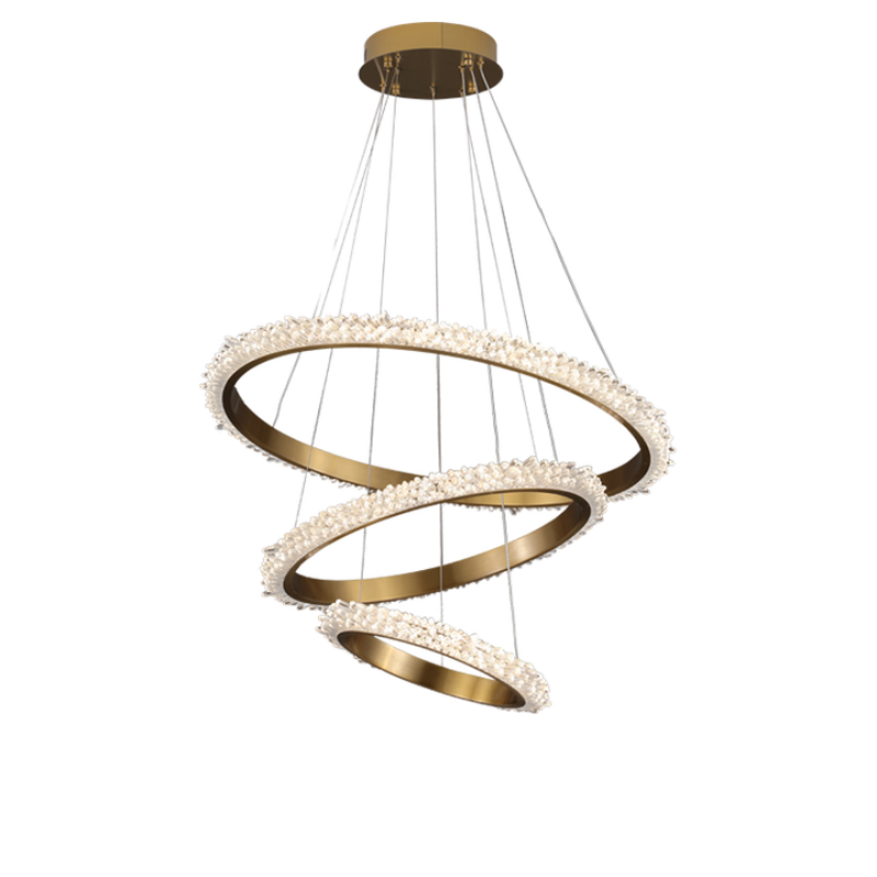 Contemporary K9 Crystal Halo Circle Foyer Chandelier - product detail 4