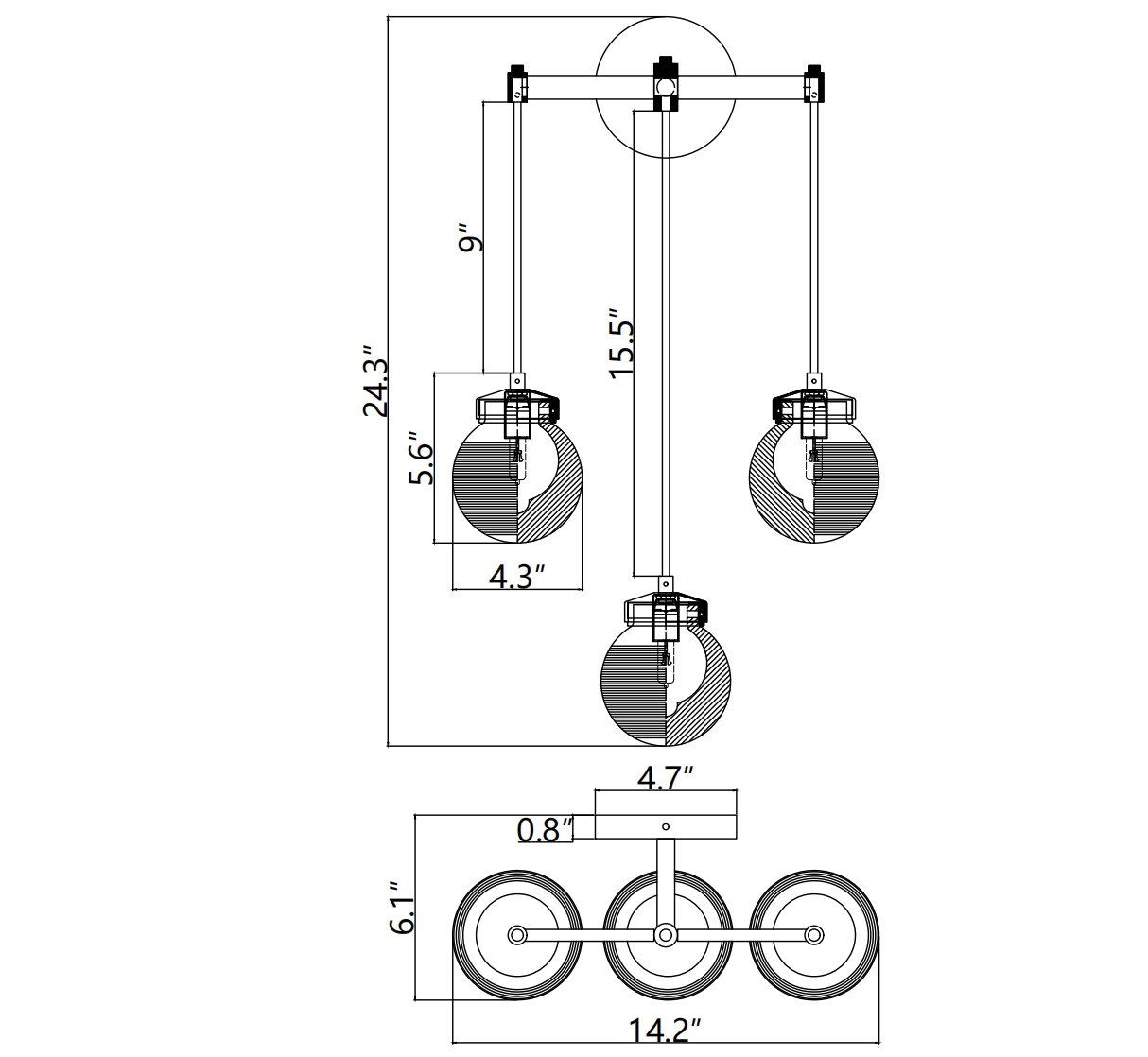 Popular Pearl Glass Ball Wall Sconce